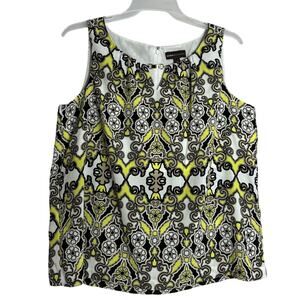 Dana Buchman Womens XL Flat Front Sleeveless Top Tank Zipper Back